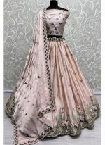 Silk Peach Wedding Wear Embroidery Work Lehenga Choli